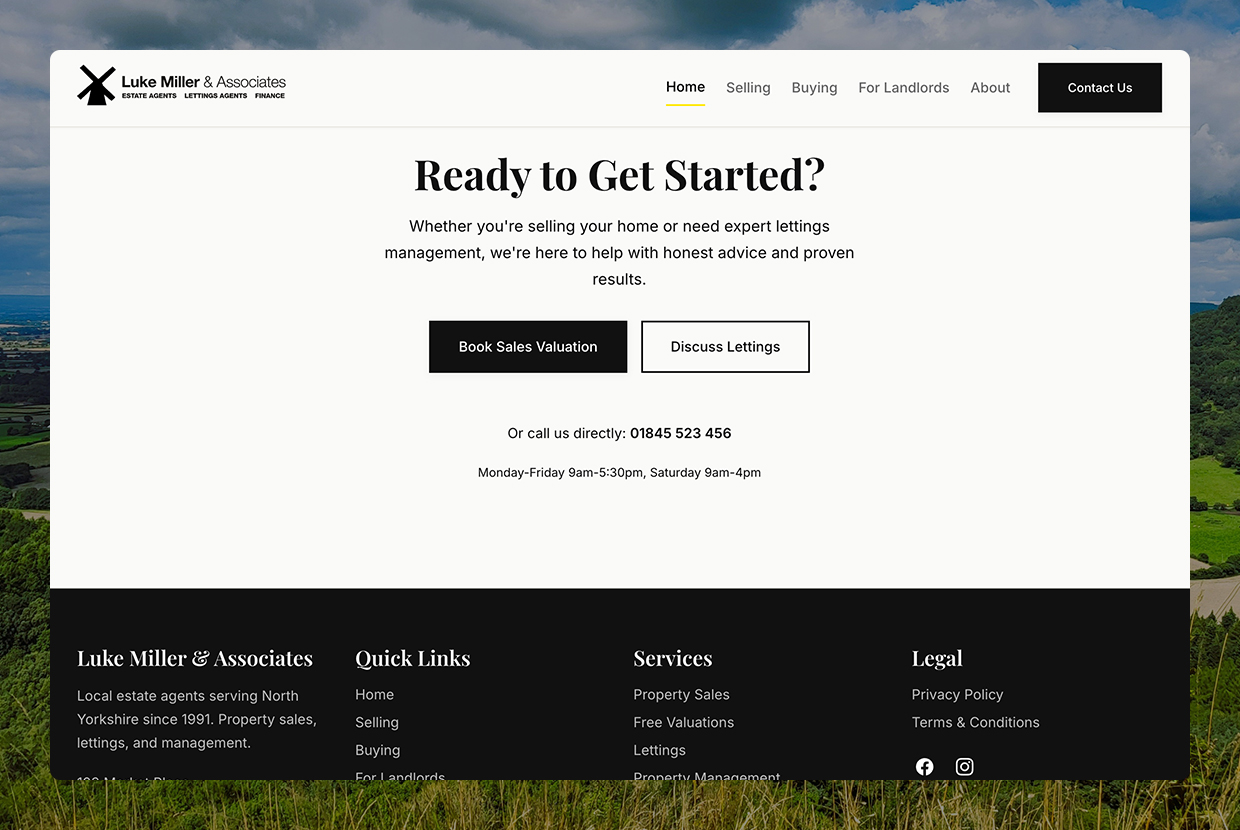 Luke Miller call to action section