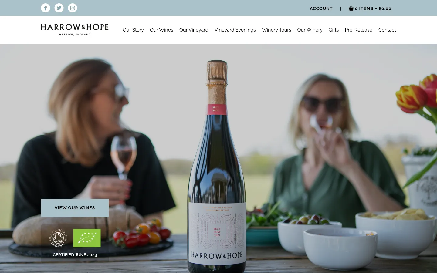 Harrow & Hope homepage screenshot