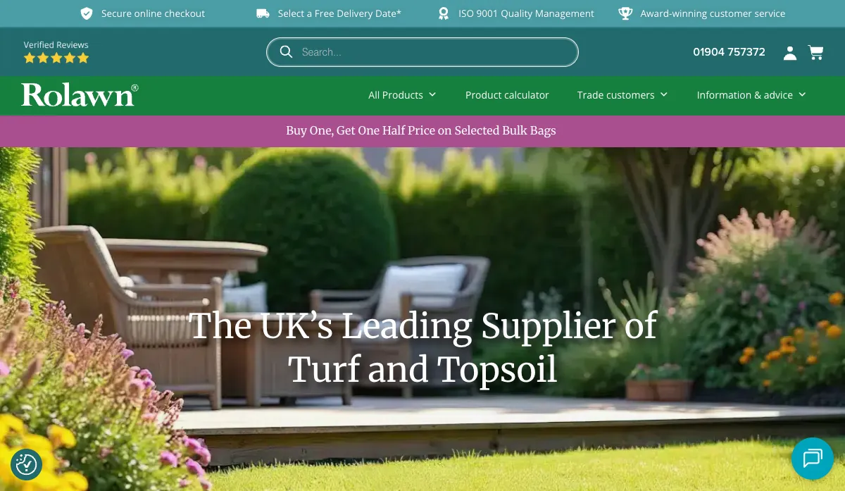 Rolawn homepage screenshot