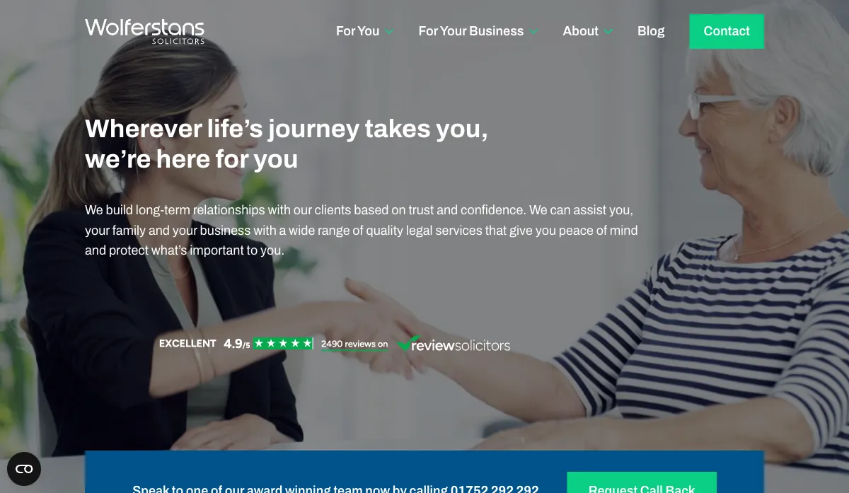 Wolferstans homepage screenshot
