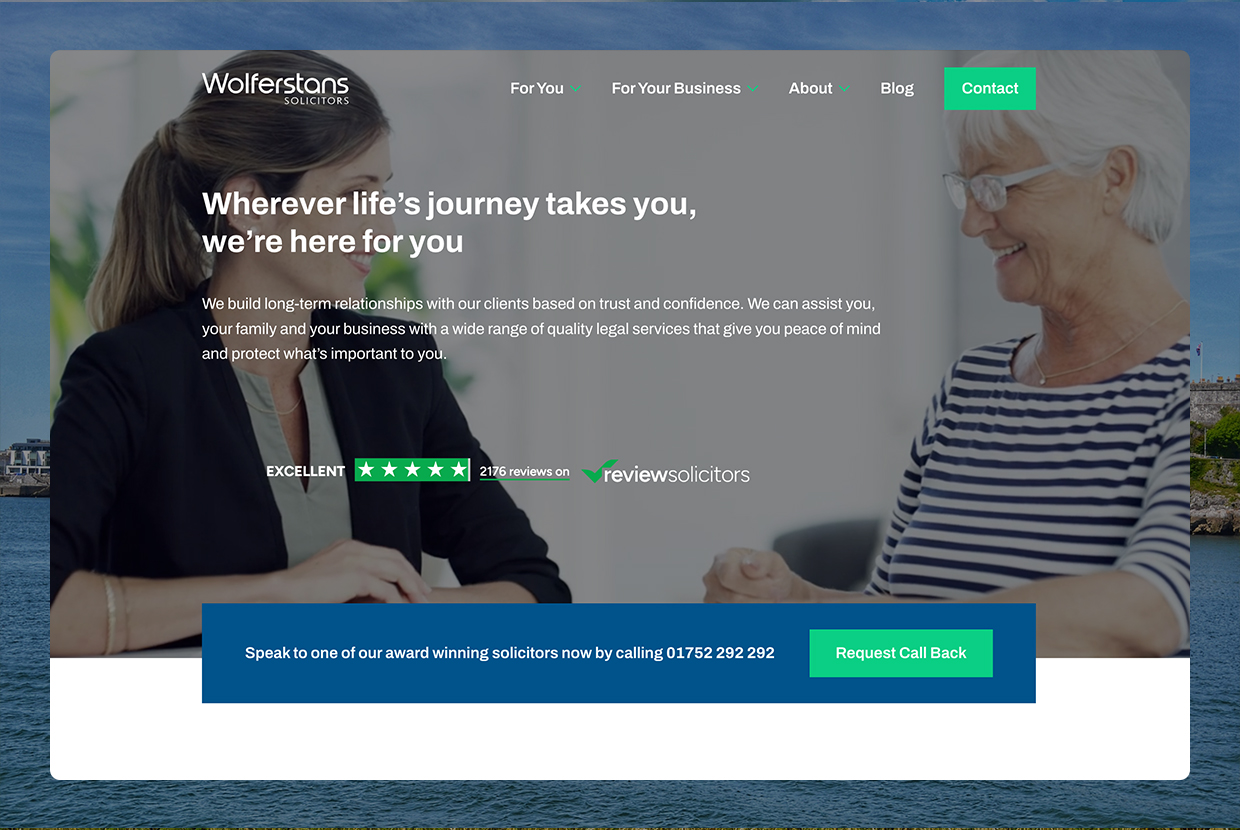 Wolferstans solicitors homepage
